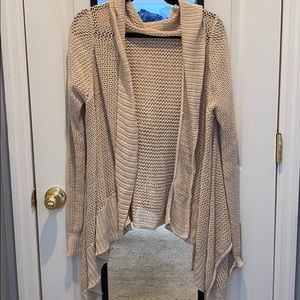 Beige/tan crochet cardigan